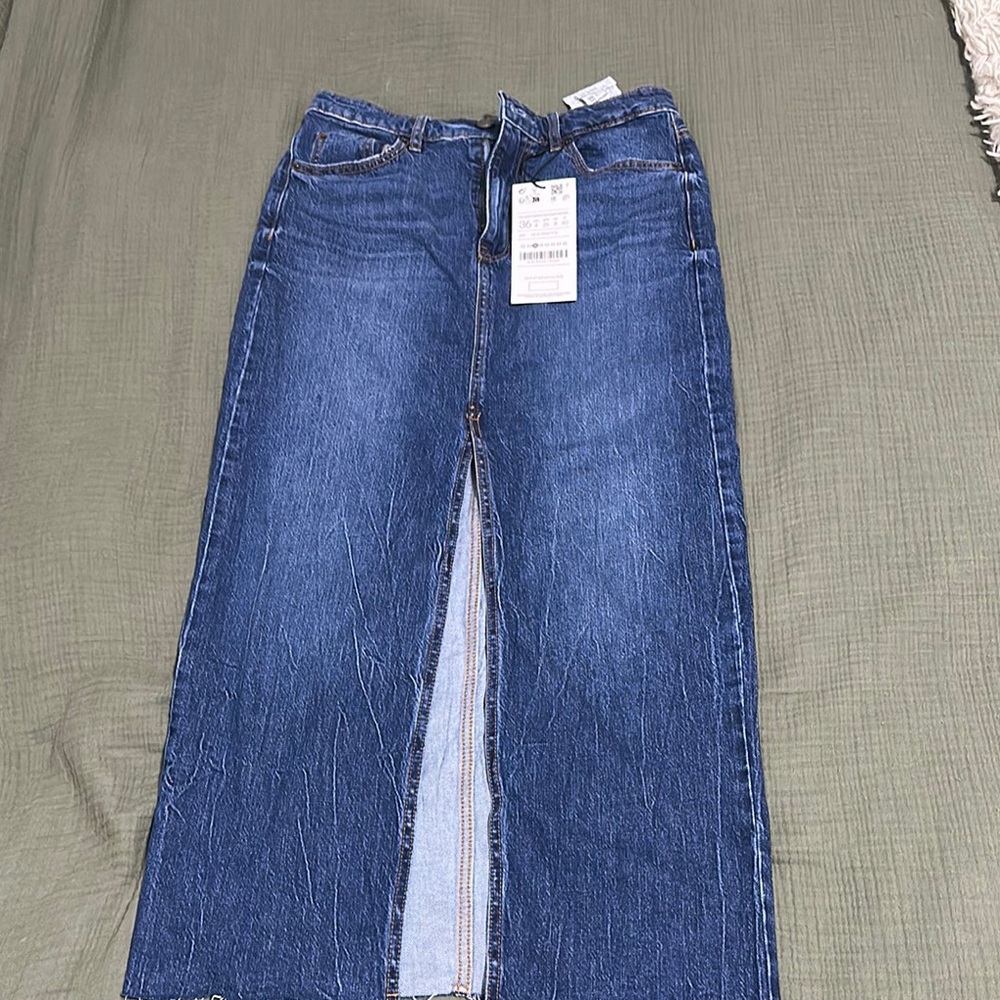 Stradivarius Blue maxi skirt